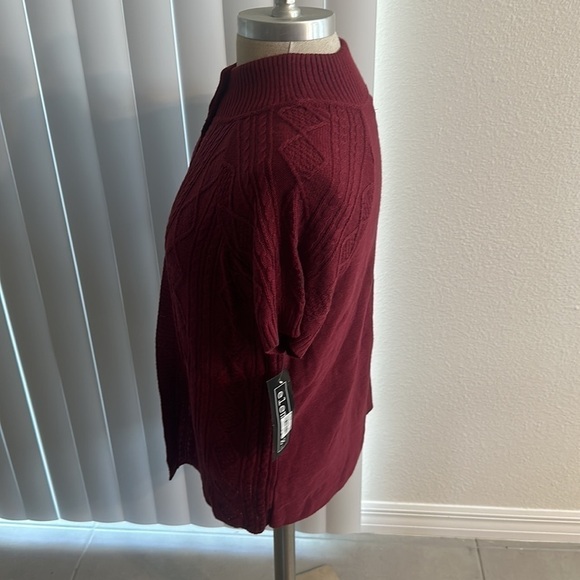 ELEMENTZ TWO BUTTON MOCK NECK OPEN CARDIGAN SZ L CAREER EVERYDAY - Picture 7 of 10